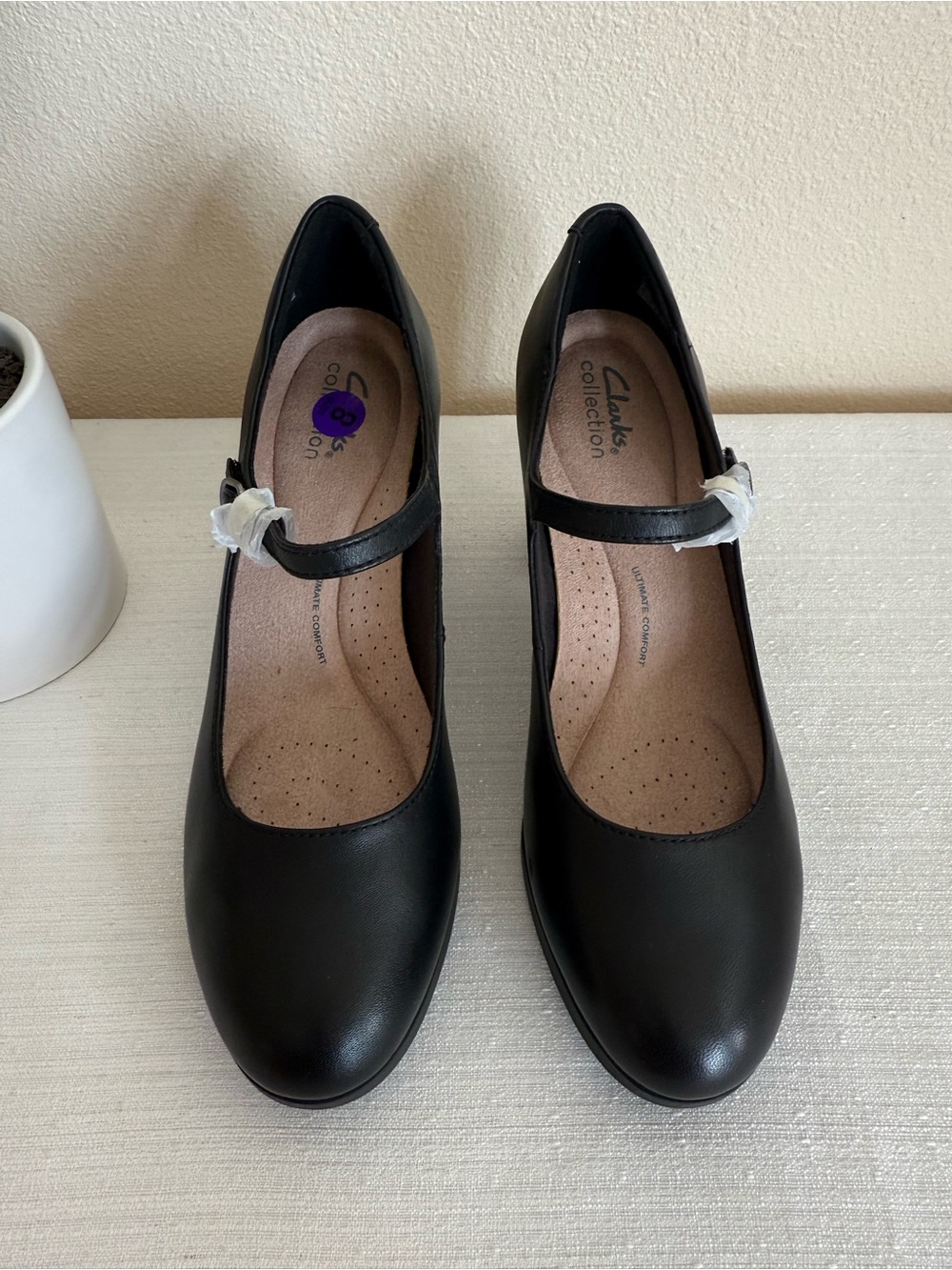 New Clarks Bayla Nora Classic Mary Jane Block Heel Pumps - Black - Picture 2 of 11
